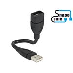 DeLOCK ShapeCable - Prodlužovací šňůra USB - USB (F) do USB (M) - 15 cm - černá 83497