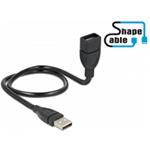 DeLOCK ShapeCable - Prodlužovací šňůra USB - USB (F) do USB (M) - 50 cm - černá 83499