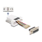 Delock - Sítový adaptér - 15 pin D-Sub (DB-15) (F) šroubovací do RJ-45 (F) - bílá