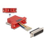 Delock - Sítový adaptér - DB-25 (M) šroubovací do RJ-45 (F) - červená 67115