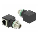 Delock Síťový adaptér M12, ze čtyřpinové X-kódované zástrčky na konektor RJ45 66565
