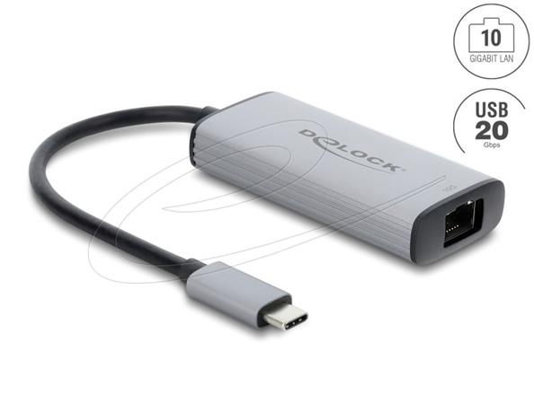 Delock Síťový adaptér USB Type-C™, 10 Gigabit LAN, 1 x RJ45 81590