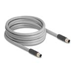 Delock - Síťový kabel - 5 pin M12 (M) do 5 pin M12 (M) - 1 m - 10.4 mm - neobsahuje halogen - šedá 80532