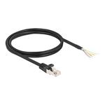 Delock - Síťový kabel - RJ-50 (M) do obnažený drát - 1 m - S/FTP - provedení bez hrbolků - černá