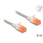 Delock Síťový kabel RJ45, Cat.6A, U/UTP, tenký, 5 m, transparentní 80356