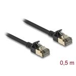 Delock Síťový kabel RJ45 Cat.8.1, F/FTP Slim Pro, 0,5 m, černý 80338