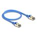 Delock Síťový kabel RJ45, Cat.8.1, F/FTP, tenký, 0,5 m, modrý 80332