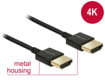 DeLOCK Slim Premium - HDMI s kabelem Ethernet - HDMI (M) do HDMI (M) - 2 m - trojnásobně stíněný - 84773