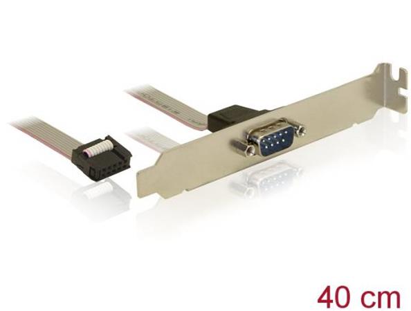 DeLOCK Slot Bracket > 1 x Serial - Sériový panel - 9 pinová IDC (F) do DB-9 (M) - 40 cm 82768