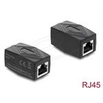 Delock Spojka adaptéru ze zásuvky RJ45 na zásuvku Cat.6 A, stíněná, černá 90838