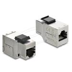 Delock Spojka modulu Keystone ze zásuvky RJ45 na zásuvku RJ45 Cat.6A s černou plastovou západkou, stíněná
