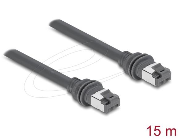 Delock Spojovací kabel RJ45 Cat.6 kompatibilní se Starlink Gen3 – 15 m, šedý 90667