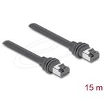 Delock Spojovací kabel RJ45 Cat.6 kompatibilní se Starlink Gen3 – 15 m, šedý 90667