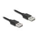 Delock Stočený kabel EASY-USB 2.0 ze zástrčky Typ-A na zástrčku EASY-USB Typ-A, 0,5 m až 0,8 m, černý 90124