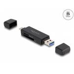 Delock SuperSpeed USB 5 Gbps čtečka karet USB Type-C™ / Typu-A pro paměťové karty SD a Micro SD 91004