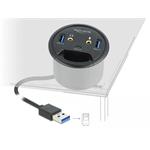 Delock Tříportový stolní rozbočovač USB 1 x USB Type-C™ a 2 x USB Typu-A + porty HD-Audio 62794