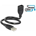 Delock USB 2.0 kabel samec > A samice ShapeCable 0,35 m 83498