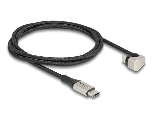 Delock USB 2.0 Kabel USB Type-C™ ze zástrčky na zástrčku, 180°, pravoúhlá 1 m PD 3.0 60 W 88159