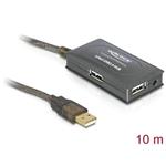 Delock USB 2.0 prodlužovací kabel 10 m aktivní s hubem 4 porty 82748