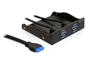 DeLOCK USB 3.0 Front Panel 2-Port - Panel portů úložiště - USB 3.0 x 2 61896