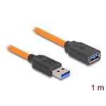 Delock USB 5 Gbps kabel, ze zástrčky USB Typu-A na samice USB Typu-A, k focení s tetheringem, 1 m, oranžový 87963
