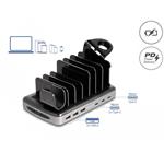 Delock USB nabíjecí stanice s třemi konektory USB Type-C™ PD a třemi USB Typu-A (112 W) 41461