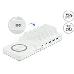 Delock USB nabíječka a bezdrátová nabíječka, 2 x USB Type-C™ PD a 3 x USB Typu-A na 110 W 41450