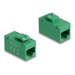 Delock - Vazební cívka keystone - RJ-45 (F) do RJ-45 (F) - UTP - CAT 6a - zelená