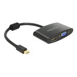 DeLOCK - Video adaptér - DisplayPort (M) do HD-15 (VGA), HDMI (F) - 18 cm - černá 65553