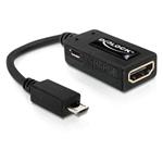 DeLOCK - Video / audio adaptér - MHL - Micro USB typ B (M) do HDMI, Micro USB typ B (F) - 15 cm - č 65314