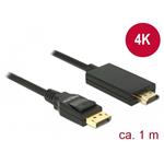 DeLOCK - Video kabel - DisplayPort / HDMI - DisplayPort (M) do HDMI (M) - 1 m - trojnásobně stíněná 85316