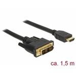 DeLOCK - Video kabel - HDMI / DVI - DVI-D (M) do HDMI (M) - 1.5 m - trojnásobně stíněný - černá 85583