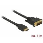 DeLOCK - Video kabel - HDMI / DVI - HDMI (M) do DVI-D (M) - 1 m - trojnásobně stíněný - černá - kří 85652