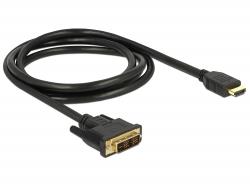 DeLOCK - Video kabel - jeden spoj - HDMI / DVI - DVI-D (M) do HDMI (M) - 2 m - trojnásobně stíněný 85584