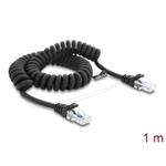 Delock Vinutý kabel rozhraní RJ50, ze zástrčky na zástrčku, 1 m, černý 88161