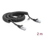 Delock Vinutý kabel rozhraní RJ50, ze zástrčky na zástrčku, 2 m, černý 91235