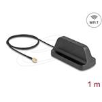 Delock WiFi 7 Anténa RP-SMA samec 2,5 - 3,6 dBi všesměrová s magnetickou základnou a připojovací kabel ULA100 1 m 81453
