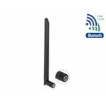 Delock WLAN 802.11 a/ax/a/b/g/n anténa RP-SMA samec 5 dBi, 20 cm, všesměrová s ohebným výklopným spojem a černým g 12636