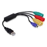Delockkabelový USB 2.0 hub 4portový 61724