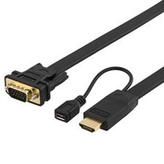 DELTACO kábel HDMI do VGA 1m HDMI-VGA11