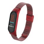 Deveroux - Ocelový milánský řemínek pro MiBand 3/4, easy click - Červený DEV0002