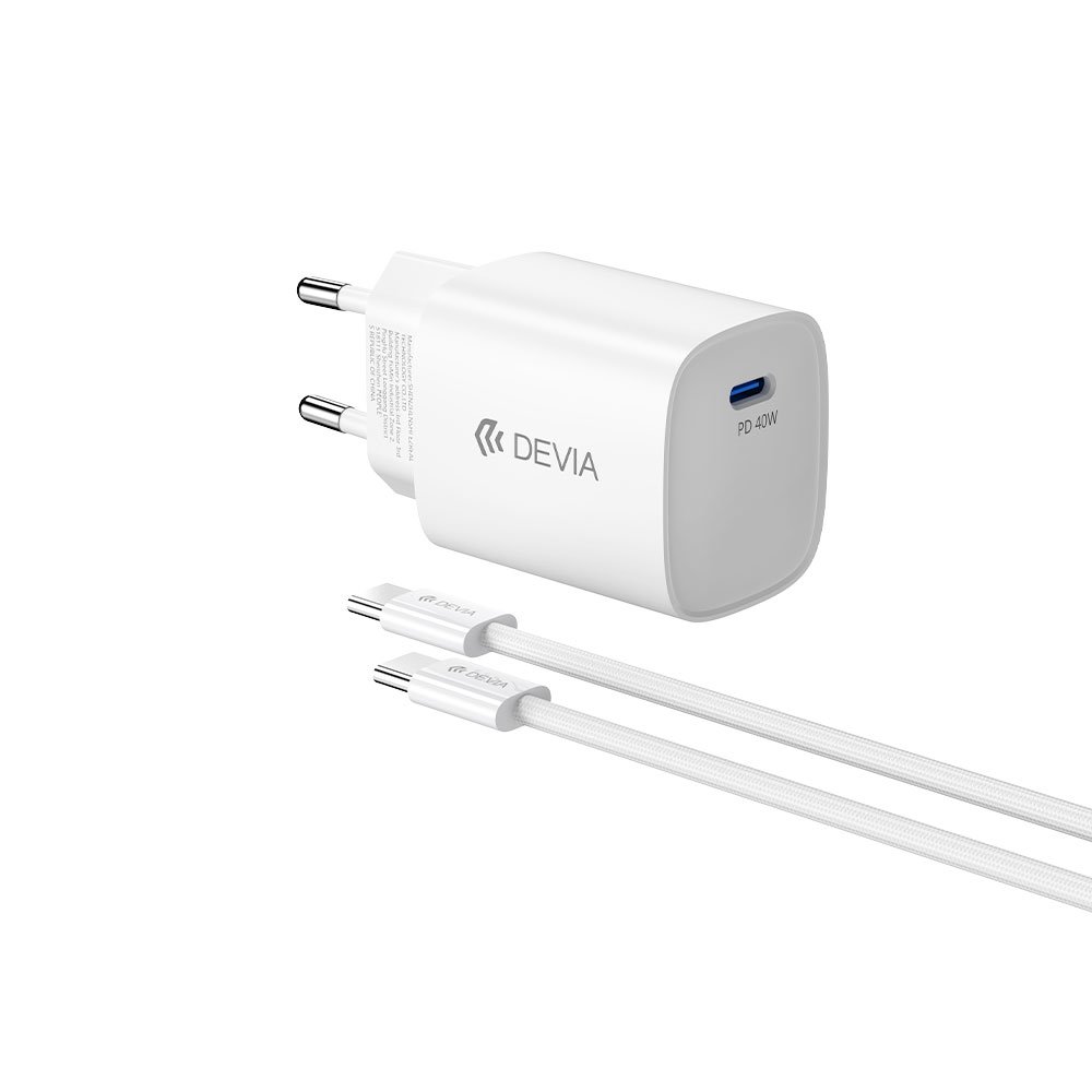 Devia sieťová nabíjačka Ultra6 PD Dynamic Charger 40W (Max 60W) + Cable - White 6942297141292