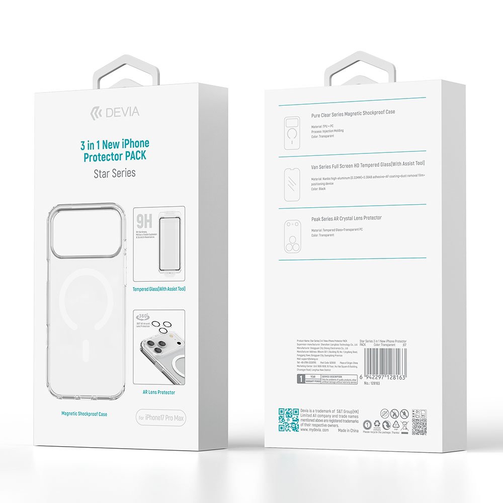 Devia Star Series 3 in 1 iPhone Protector Pack pre iPhone 17 Pro Max 6942297128163