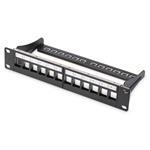 DIGITUS 10" modulárny patch panel 12port 1U vhodný pre UTP i STP keystony, čierny RAL9005 DN-91420
