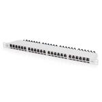 DIGITUS 19" patch panel 24port 0,5U Cat6A, STP, Krone LSA+, vyväz. lišta, sivý RAL7035 DN-91624S-SL-EA-G