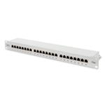 DIGITUS 19" patch panel 24port 1U Cat5E, STP, Krone LSA+, vyväz. lišta, sivý RAL7035 DN-91524S