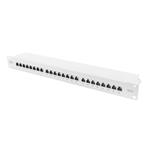 DIGITUS 19" patch panel 24port 1U Cat6A, STP, Krone LSA+, vyväz. lišta, sivý RAL7035 DN-91624S-EA