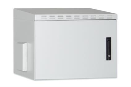 DIGITUS 7U wall mounting cabinet, outdoor, IP55, 490x600x600 mm, color grey (RAL 7035) DN-19 07U-6/6-I-OD