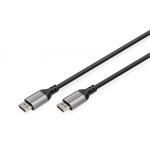 DIGITUS 8K @ 60Hz; DP tp DP Connectioncable; DP 1.4 Alu Housing; Black; 1m DB-340105-010-S