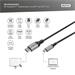Digitus 8K@60Hz, mini DP to DP; DP 1.4 Alu housing; Black; 2m DB-340106-020-S